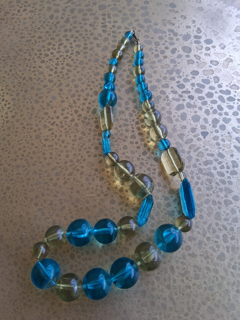 Blue and Olive Bead Necklace - Women Jewelry
